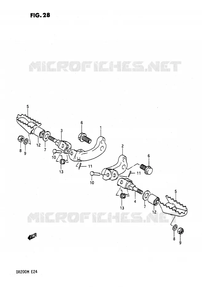 FOOTREST Suzuki MOTO 200 DR 1989  DR200K(E24)