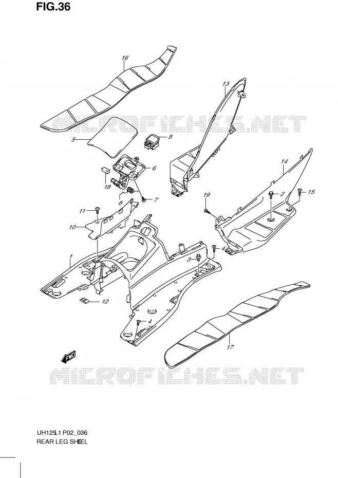FOOTREST Suzuki SCOOTER 125 BURGMAN 2011  UH125GL1(P2)