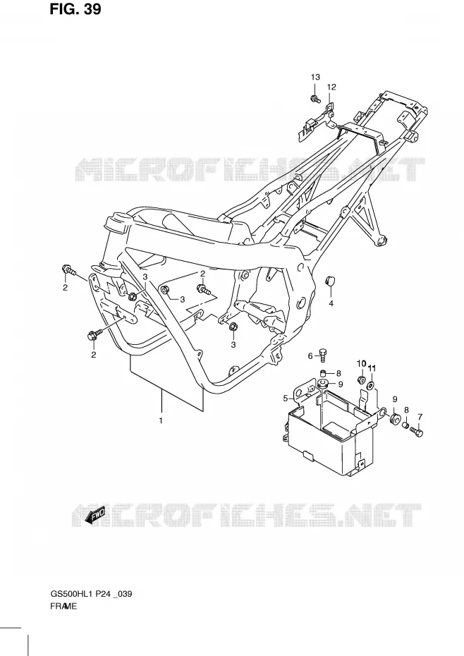 FRAME (GS500FH) Suzuki MOTO 500 GS-F 2011  GS500FHL1(L1)