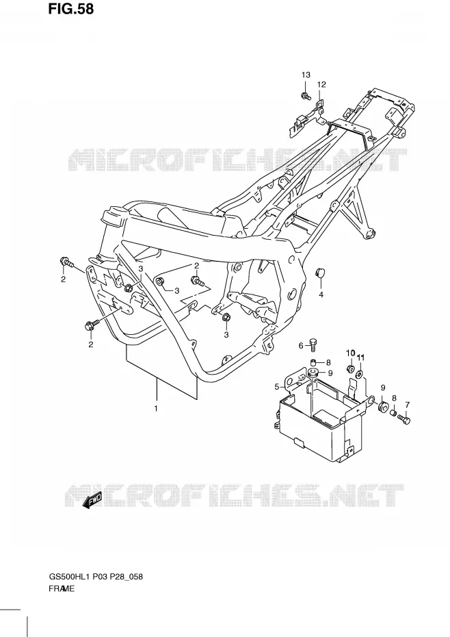 FRAME (GS500H P28) Suzuki MOTO 500 GS-F 2011  GS500FHL1(P3)