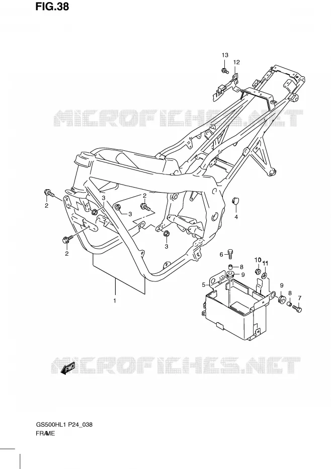 FRAME (GS500H) Suzuki MOTO 500 GS-F 2011  GS500FHL1(L1)