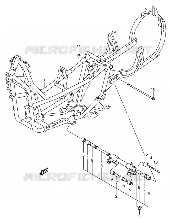 FRAME (MODEL K1/K2) Suzuki SCOOTER 250 BURGMAN 2001  AN250K1(E2)