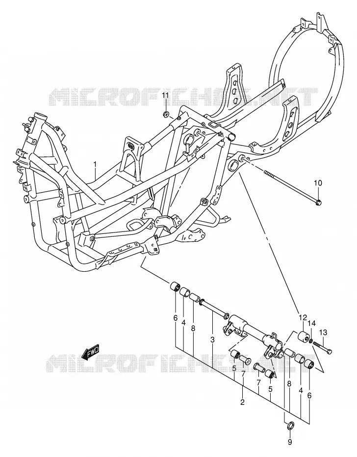 FRAME (MODEL K1/K2) Suzuki SCOOTER 400 BURGMAN 1999  AN400X(E2)