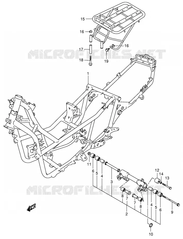 FRAME (MODEL X/Y) Suzuki SCOOTER 400 BURGMAN 2002  AN400RK2(E2)