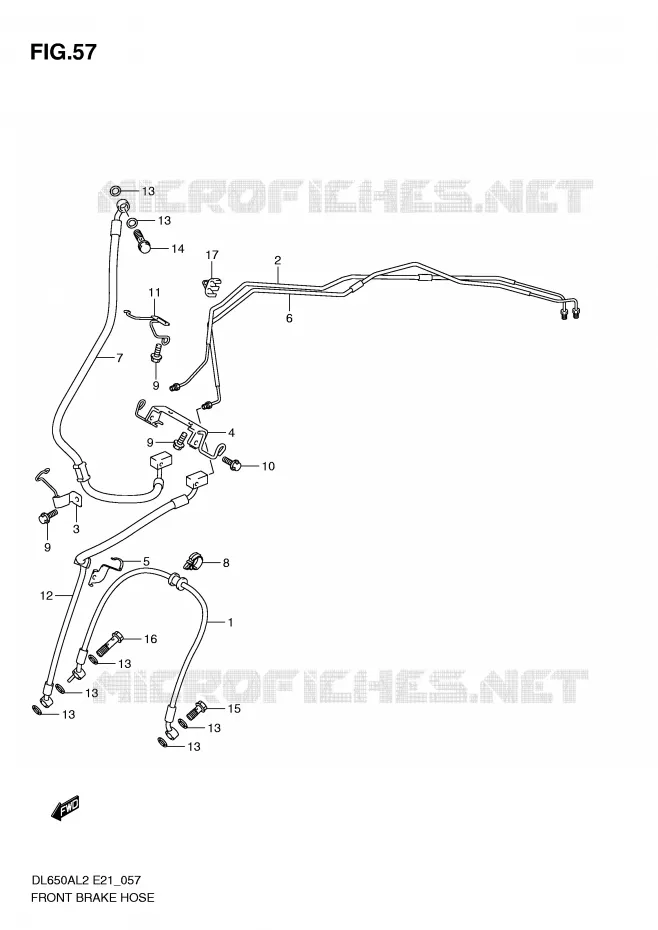 FRONT BRAKE HOSE Suzuki MOTO 650 V-STROM 2012  DL650AL2(E21)