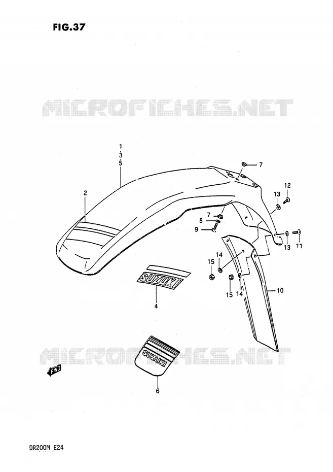 FRONT FENDER Suzuki MOTO 200 DR 1987  DR200H(E24)