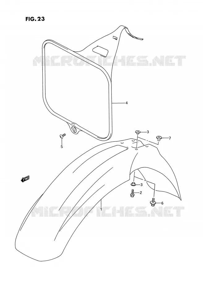 FRONT FENDER Suzuki MOTO 250 RM 1993  RM250P(E3)