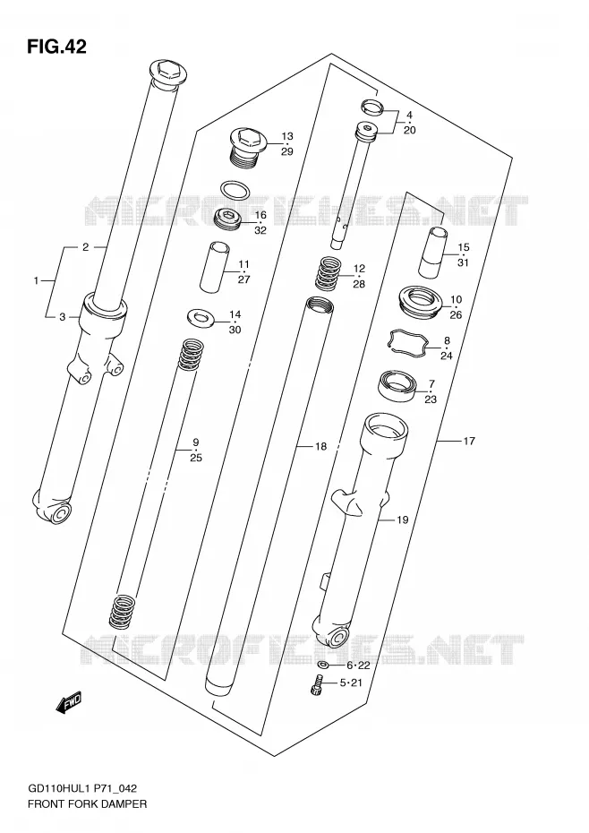 FRONT FORK Suzuki MOTO 110 GD 2011  GD110HUL1(P71)