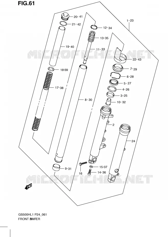 FRONT FORK Suzuki MOTO 500 GS-F 2011  GS500FHL1(L1)