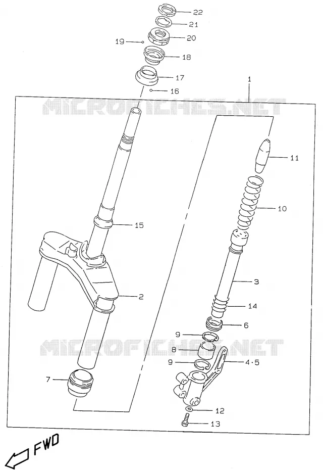 FRONT FORK Suzuki SCOOTER 50 ZILLION 2000  UX50WY