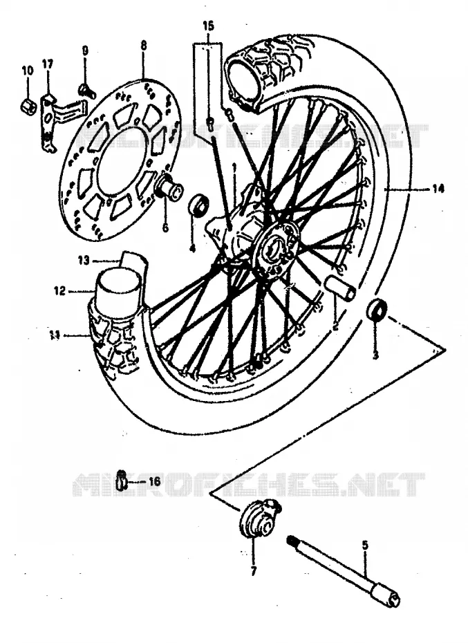 FRONT WHEEL Suzuki MOTO 800 DR 1990  DR800SUL(L)