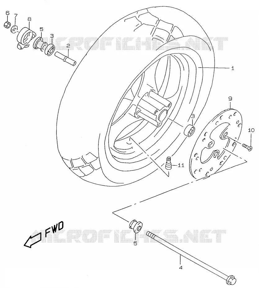 FRONT WHEEL Suzuki SCOOTER 50 ZILLION 2000  UX50WY