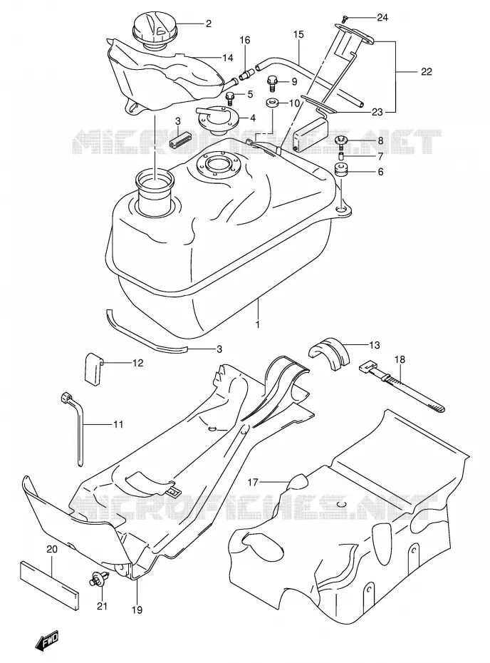 FUEL TANK (MODEL K1/K2) Suzuki SCOOTER 250 BURGMAN 2000  AN250RY(E2)