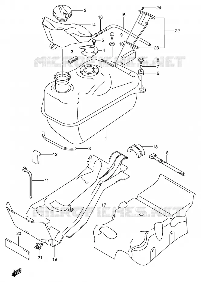 FUEL TANK (MODEL K1/K2) Suzuki SCOOTER 400 BURGMAN 2002  AN400K2(E2)