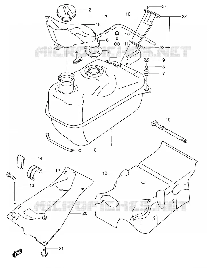 FUEL TANK (MODEL W/X/Y) Suzuki SCOOTER 250 BURGMAN 2000  AN250Y(E2)