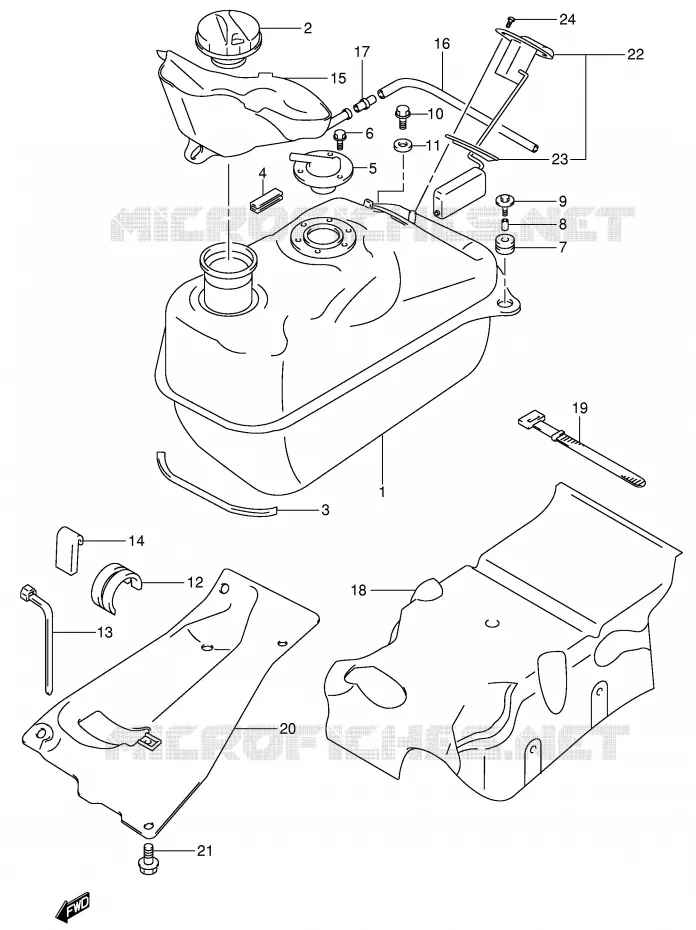 FUEL TANK (MODEL X/Y) Suzuki SCOOTER 400 BURGMAN 2002  AN400K2(E2)