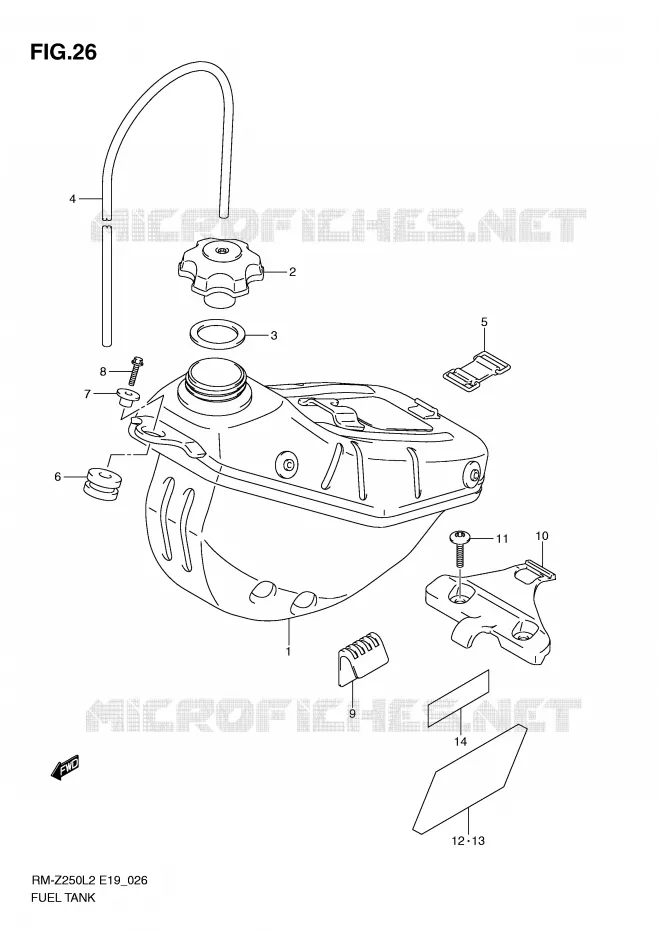FUEL TANK Suzuki MOTO 250 RM-Z 2012  RM-Z250L2(E19)