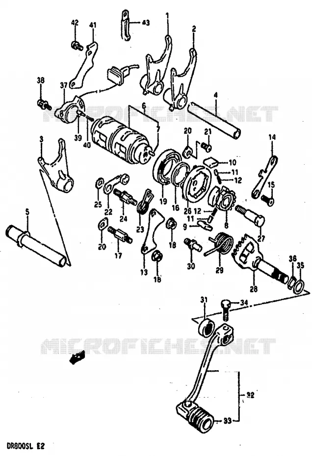 GEAR SHIFTING ASSY Suzuki MOTO 800 DR 1990  DR800SL(L)