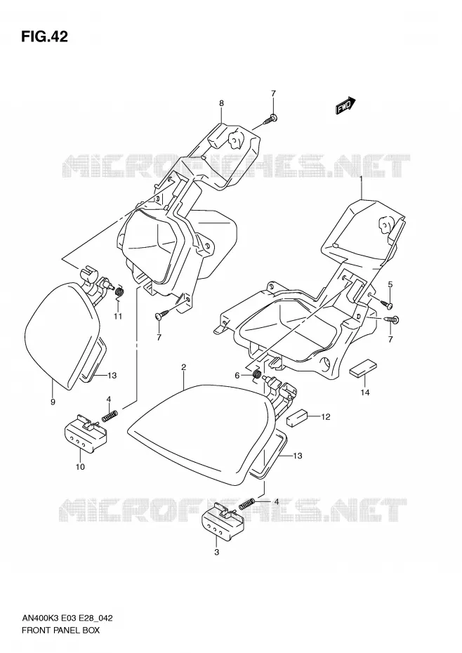 GLOVE BOX (MODEL K3) Suzuki SCOOTER 400 BURGMAN 2003  AN400K3(E3/E28)