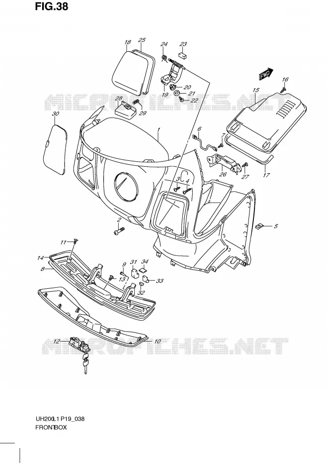 GLOVE BOX Suzuki SCOOTER 200 BURGMAN 2011  UH200GL1(P19)