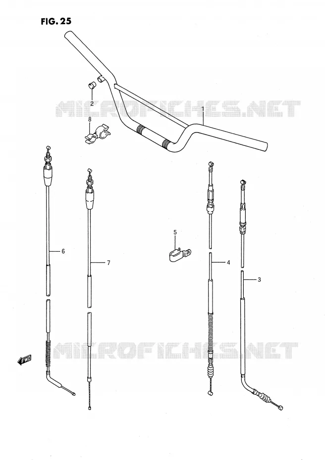 HANDLEBAR - CABLES Suzuki MOTO 80 RM 1994  RM80R(E24)