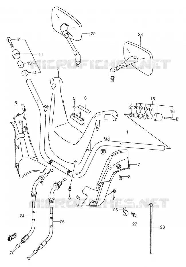 HANDLEBAR (MODEL Y) Suzuki SCOOTER 250 BURGMAN 1999  AN250X(E2)