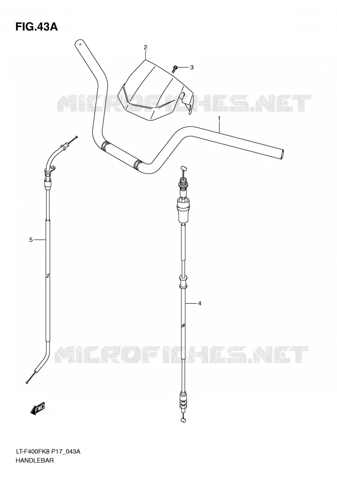 HANDLEBAR (P24) Suzuki QUAD 400 KINGQUAD 2008  LT-F400FK8(P17)