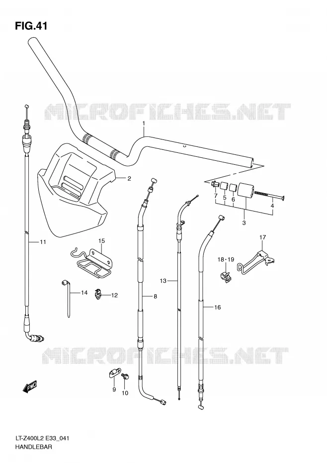 HANDLEBAR Suzuki QUAD 400 QUADSPORT 2012  LT-Z400ZL2(E33)