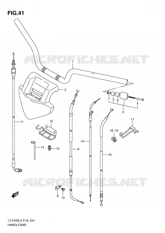 HANDLEBAR Suzuki QUAD 400 QUADSPORT 2015  LT-Z400L2(E19)