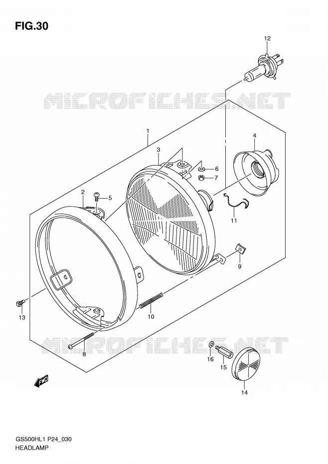 HEADLIGHT (GS500H) Suzuki MOTO 500 GS-E 2011  GS500HL1(L1)