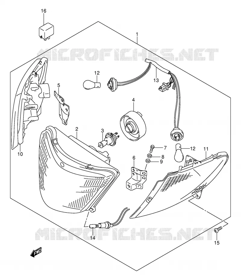 HEADLIGHT (MODEL K1/K2 E2) Suzuki SCOOTER 250 BURGMAN 2000  AN250RY(E2)