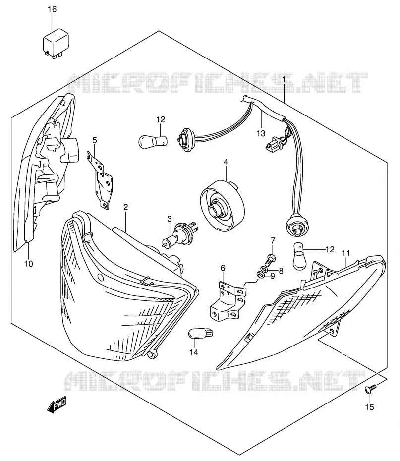 HEADLIGHT (MODEL X/Y) Suzuki SCOOTER 400 BURGMAN 2002  AN400K2(E2)
