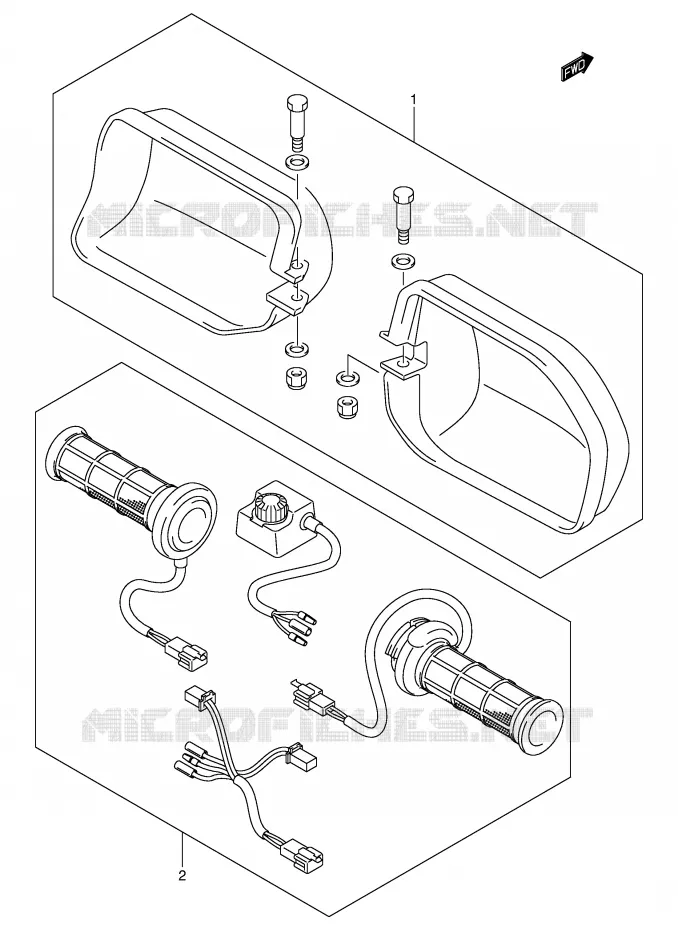 KNUCKLE COVERS (MODEL Y/K1/K2 OPT) Suzuki SCOOTER 400 BURGMAN 2000  AN400Y(E2)