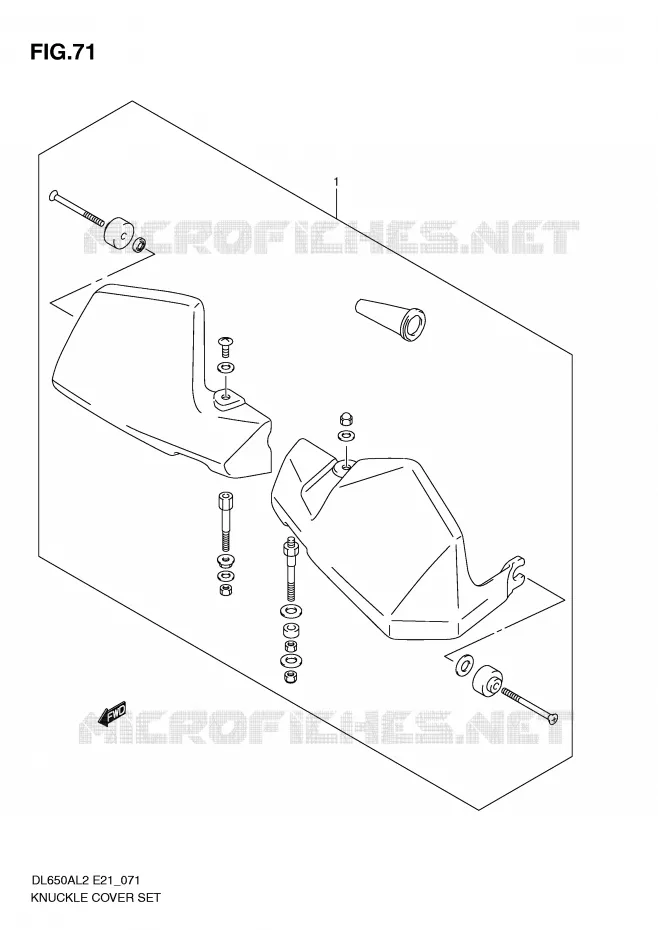 KNUCKLE COVERS (OPTIONAL) Suzuki MOTO 650 V-STROM 2012  DL650AUEL2(E21)