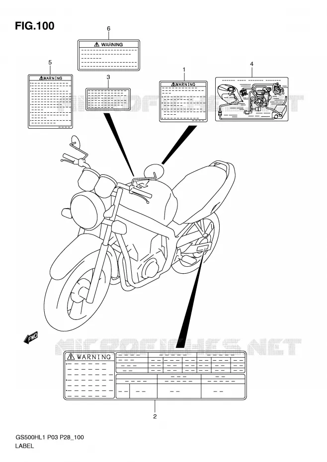 LABEL (GS500FH P33) Suzuki MOTO 500 GS-F 2011  GS500FHL1(P3)