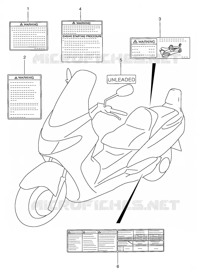LABEL (MODEL Y) Suzuki SCOOTER 250 BURGMAN 2001  AN250K1(E2)