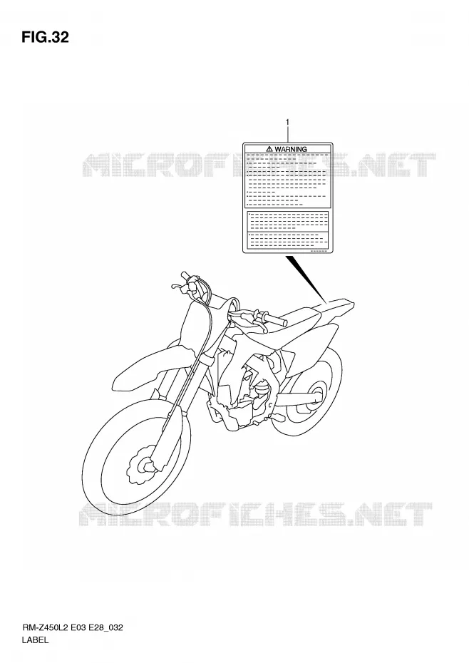 LABEL (RM-Z4501L2 E3) Suzuki MOTO 450 RM-Z 2012  RM-Z450L2(E3)