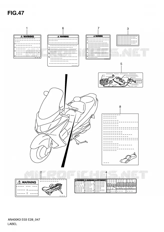 LABEL Suzuki SCOOTER 400 BURGMAN 2005  AN400SK5(E3/E28)