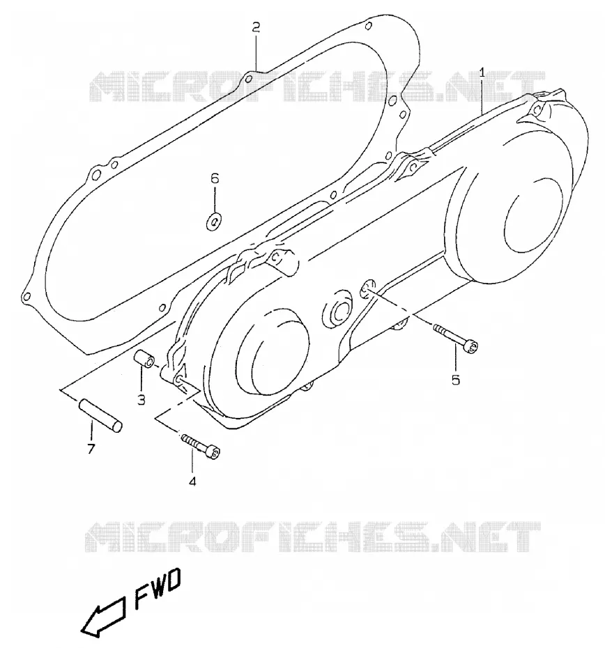 LEFT CRANKCASE COVER Suzuki SCOOTER 50 ZILLION 2000  UX50WY