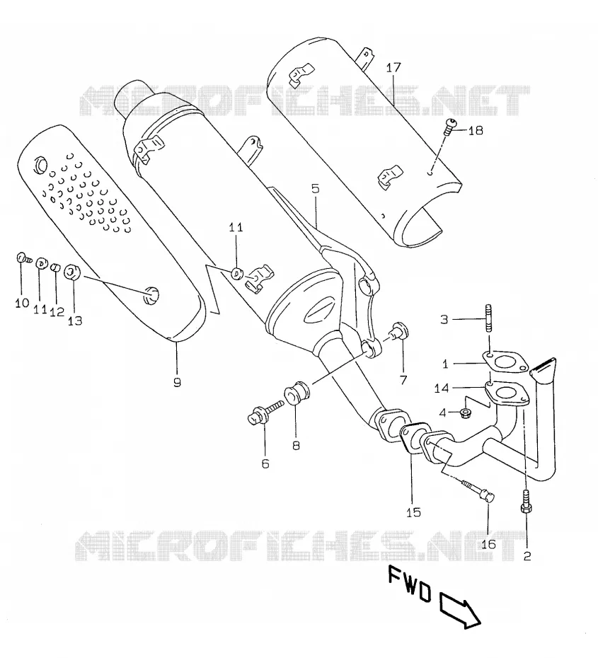 MUFFLER (excep P26) Suzuki SCOOTER 50 ZILLION 2000  UX50WY