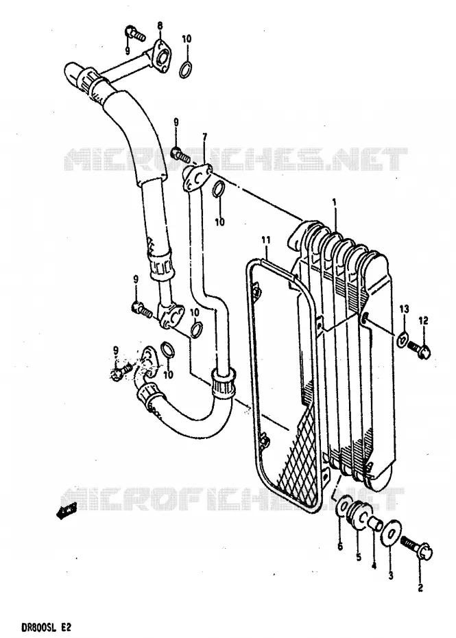 OIL COOLER Suzuki MOTO 800 DR 1990  DR800SL(L)