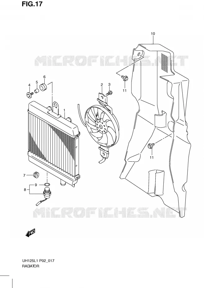 RADIATOR Suzuki SCOOTER 125 BURGMAN 2011  UH125GL1(P2)