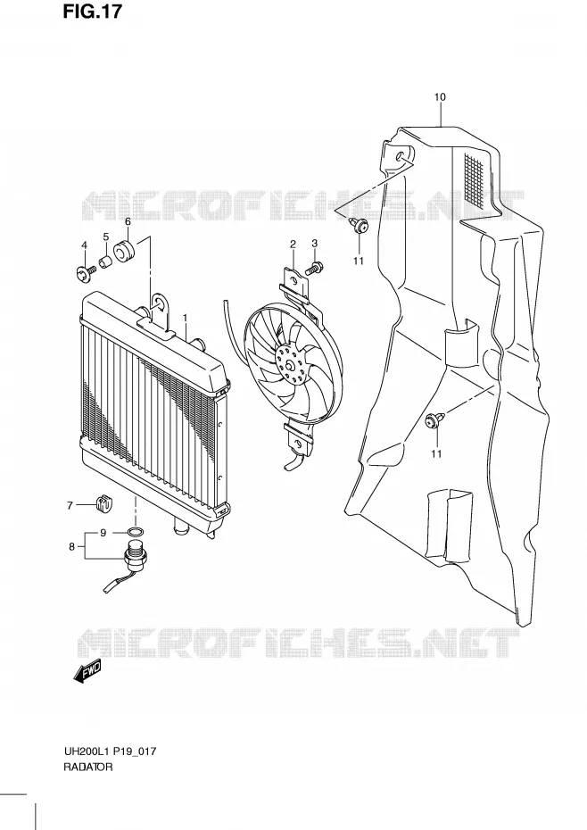 RADIATOR Suzuki SCOOTER 200 BURGMAN 2011  UH200GL1(P19)