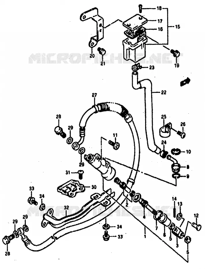 REAR BRAKE MASTER CYLINDER Suzuki MOTO 800 DR 1990  DR800SL(L)