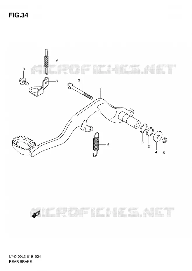 REAR BRAKE Suzuki QUAD 400 QUADSPORT 2012  LT-Z400L2(E19)