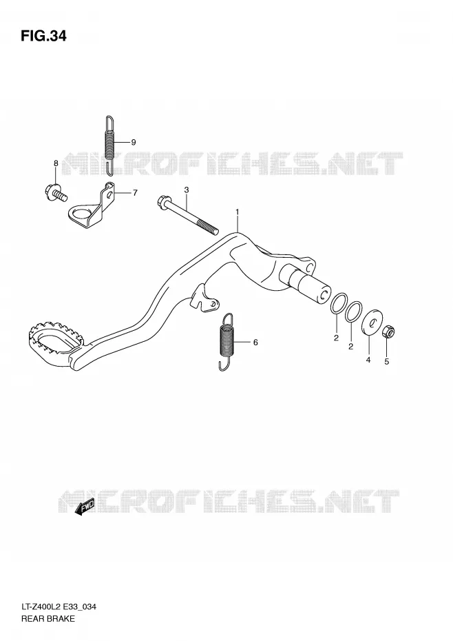 REAR BRAKE Suzuki QUAD 400 QUADSPORT 2012  LT-Z400L2(E33)