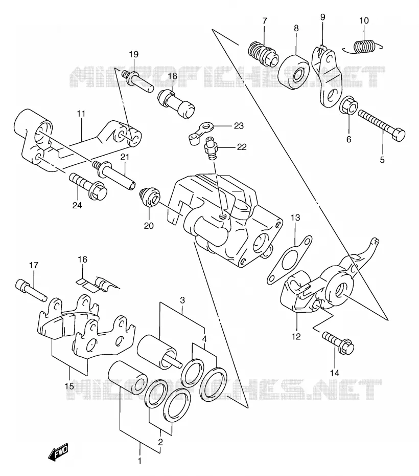 REAR CALIPER (MODEL W/X/Y) Suzuki SCOOTER 250 BURGMAN 2000  AN250RY(E2)