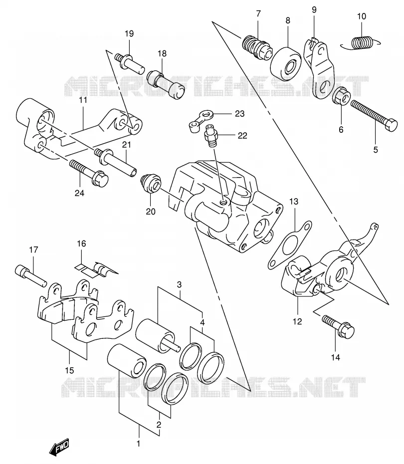 REAR CALIPER (MODEL X/Y) Suzuki SCOOTER 400 BURGMAN 2000  AN400Y(E2)