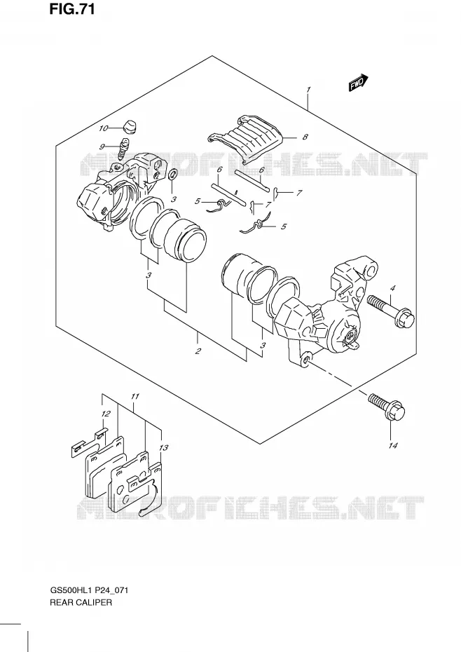 REAR CALIPER Suzuki MOTO 500 GS-F 2011  GS500FHL1(L1)