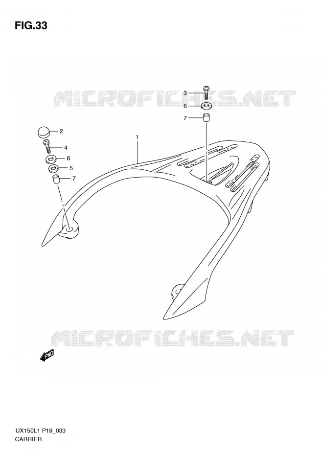 REAR CARRIER Suzuki SCOOTER 150 SIXTEEN 2011  UX150L1(P19)